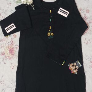 Stitched Summer Shirt – Self Printed Embroidered Lawn