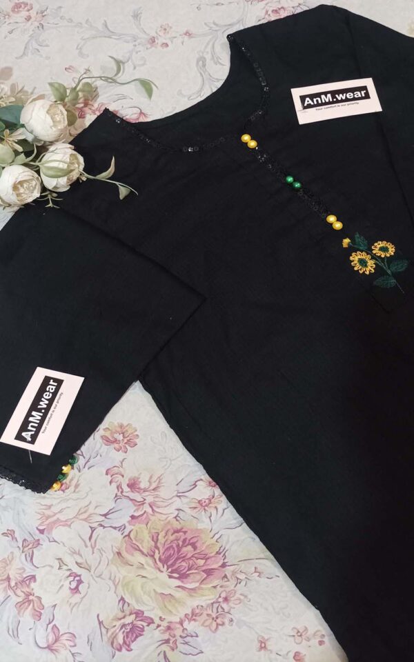 2-Piece Stitched Summer Suit – Black - Image 3