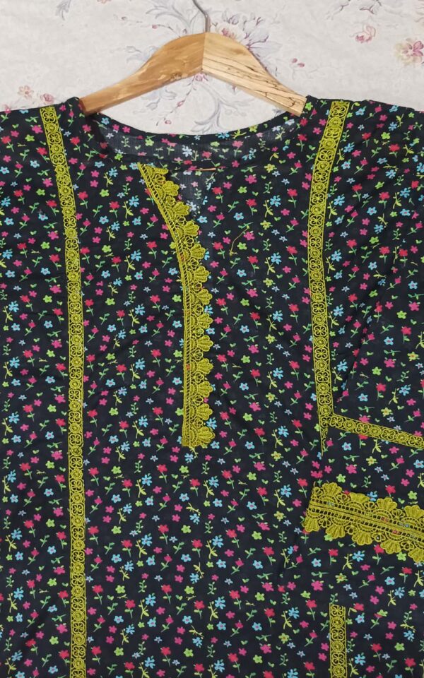 Black Floral 2-Piece Suit – Premium Pure Lawn - Image 2