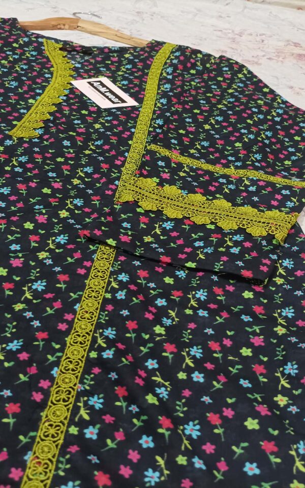 Black Floral 2-Piece Suit – Premium Pure Lawn - Image 6