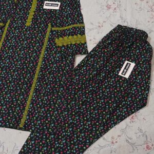 Black Floral 2-Piece Suit – Premium Pure Lawn