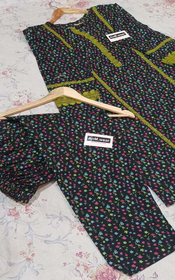Black Floral 2-Piece Suit – Premium Pure Lawn - Image 9