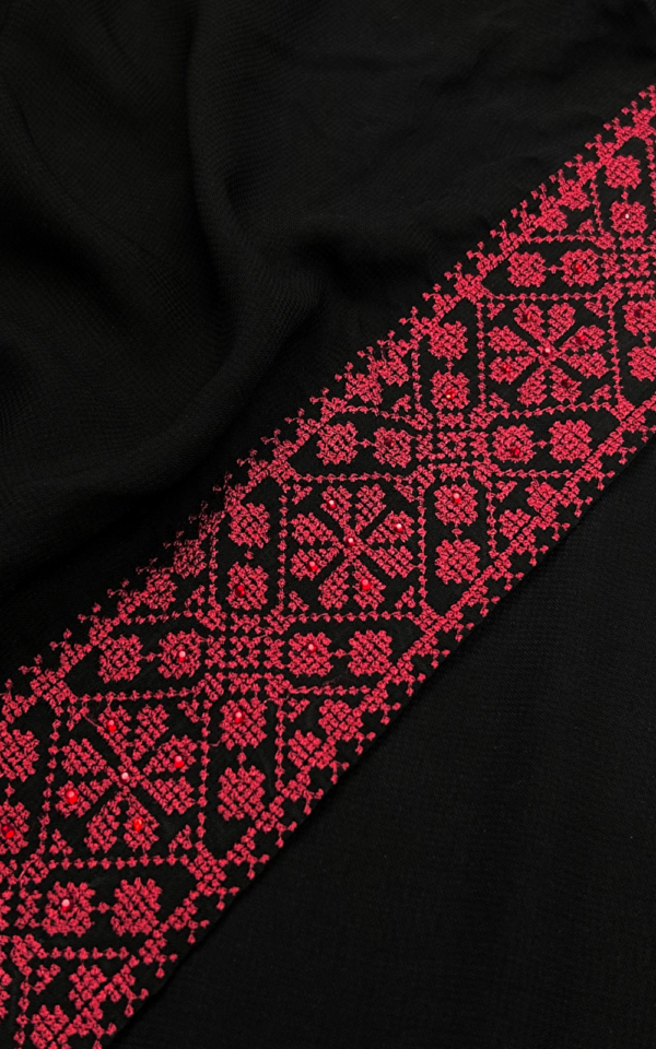 Tilla Border Embroidered Shawl ANM-SH-00257 - Image 2